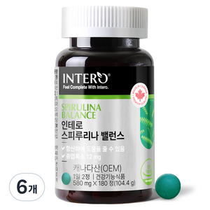 인테로 스피루리나 밸런스 104.4g, 180정, 6개