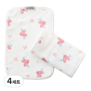 맘스네이처 유아용 오가닉 순면 아기띠 침받이 2p, 러블리, 4세트