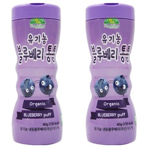 OrganicStory 유아용 유기농 블루베리통통 과자, 블루베리, 40g, 2개