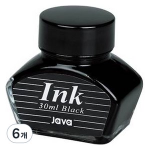 자바펜 만년필 병잉크 30ml, 6개, 흑색