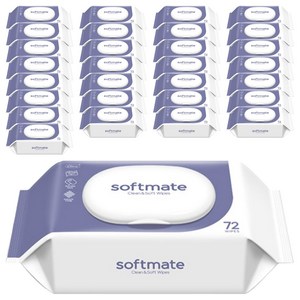 소프트메이트 65 유아물티슈 캡형, 65g, 72매, 40개