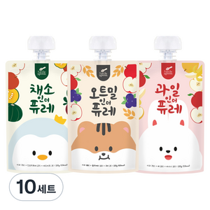리틀스푼 과일 인더 퓨레 100g + 채소 인더 퓨레 100g + 오트밀 인더 퓨레 100g 세트, 10세트