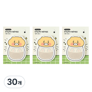 카카오프렌즈 춘식이 오디너리 형태 점착 메모지, 유리병, 40매, 30개