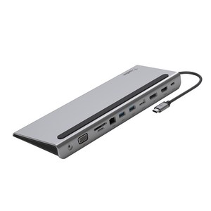 벨킨 connect USB C타입 11 in 1 멀티 포트 허브 독 INC004bt, 그레이, 1개