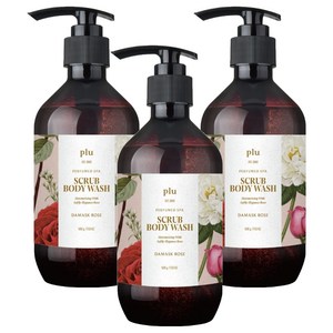 플루 퍼퓸드 스파 스크럽 바디워시 다마스크 로즈, 3개, 500g