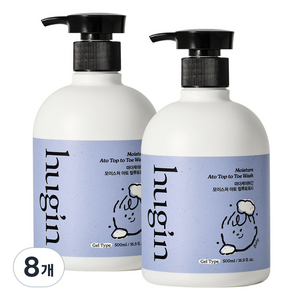 허긴 유아용 모이스처 아토 약산성 올인원 대용량 탑투토워시, 500ml, 8개