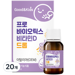 굿앤키즈 프로바이오틱스 비타민D 드롭, 12ml, 20개