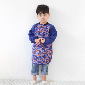 플리에 남아용 긴소매 앞치마, 파랑 + 밀리터리