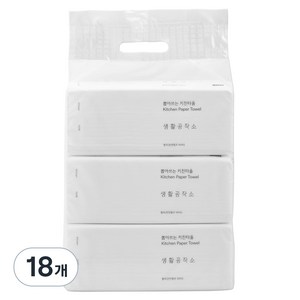 생활공작소 뽑아쓰는 천연펄프 키친타올, 100매, 18개