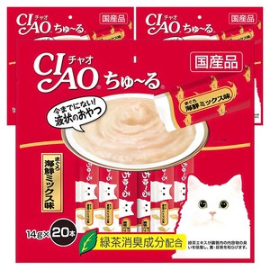 챠오츄르 고양이 짜먹는 간식, 혼합맛(참치/해산물), 14g, 60개