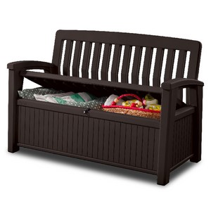 케터 야외 파티오 벤치 60G 133 x 61 x 89 cm 방문설치, 브라운