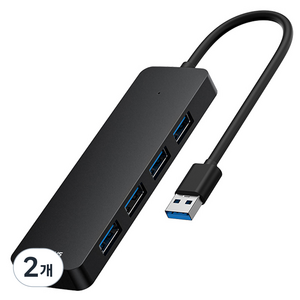 베이스어스 울트라조이 시리즈 4in1 USB 허브 라이트 15cm, 클러스터 블랙, 2개