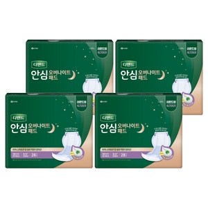 디펜드 남녀공용 안심 오버나이트 패드 성인기저귀, 28개입, 4개