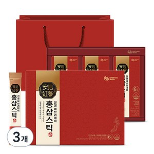 대상웰라이프 진생 에브리데이 홍삼스틱 순 + 쇼핑백, 3개, 300ml