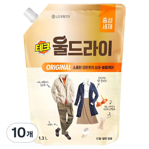 테크 울드라이 오리지널 중성세제 리필, 1.3L, 10개