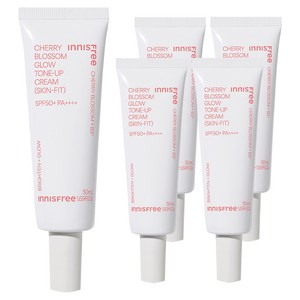[비건뷰티] 이니스프리 New 왕벚꽃글로우스킨핏톤업크림 SPF50+ PA++++, 핑크, 50ml, 5개
