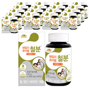 비타민뱅크 패밀리 츄어블 철분 크렌베리맛, 18개