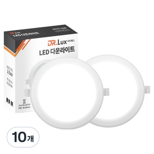 닥터룩스 LED 다운라이트 15W 방습형 매입등, 주광색, 10개