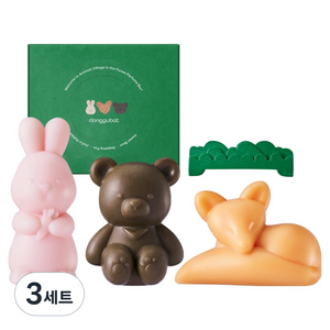동구밭 숲속의 동물들 퍼퓸바 올인원 비누 4종 선물세트, 3세트