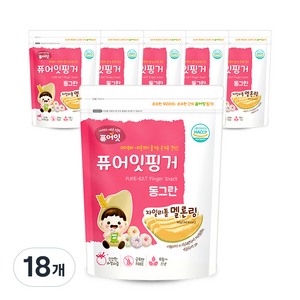 퓨어잇 핑거 동그란 자일리톨 멜론링, 멜론, 40g, 18개