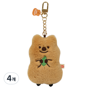 모찌타운 키키쿼카 쁘띠 키링 가방고리 인형, 16cm, 키키(브라운), 4개