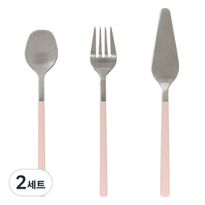 메종오브제 시에르 딜라잇 커트러리 디저트 3종 세트 블로썸핑크, 2세트, 티스푼 + 티포크 + 버터나이프
