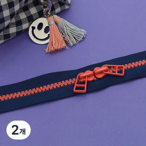 해피베어스 5호 투컬러 믹스지퍼 70cm, navy + coral, 2개