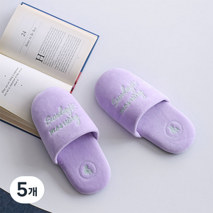 룸앤홈 벨벳 룸 실내화, 라벤더, 5개