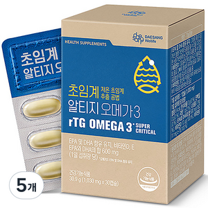 대상웰라이프 정품 초임계 알티지 오메가3 30.9g, 30정, 5개