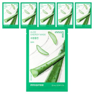 이니스프리 New 알로에 에너지 마스크 22ml, 1개입, 6개