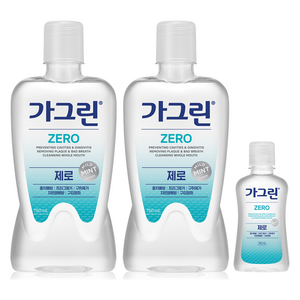 가그린 제로 구강청결제 750ml 2p + 100ml, 1세트, 1.6L