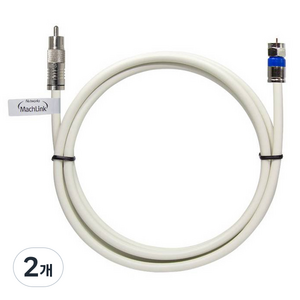 마하링크 국산 RCA TO RF 5C 동축 케이블 고급형 화이트, MLZ-WCR070 7m, 2개