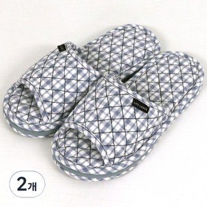 라이프란스 3중쿠션 층간소음 면 슬리퍼, 블루, 2개