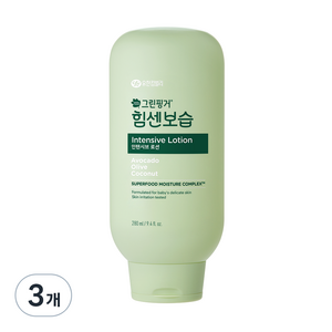 그린핑거 힘센보습 인텐시브 유아로션 블루베리 바닐라향, 280ml, 3개