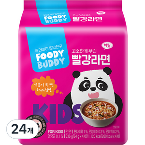 푸디버디 빨강라면, 84g, 24개