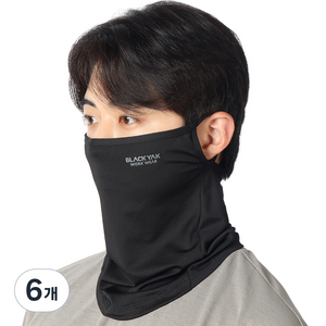 블랙야크워크웨어 안면 햇빛가리개 쿨 흡한속건 스포츠 마스크, 블랙, 6개