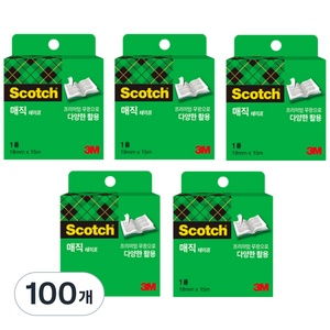 스카치 매직테이프 810R 리필 18mm x 15m, 100개