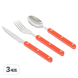 티니블랑 레브 디너 커트러리 3종 세트, 3세트, 디너나이프 + 디너포크 + 디너스푼, 오렌지