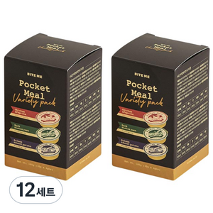 바잇미 강아지 포켓밀 영양간식 버라이어티팩, 혼합맛(닭고기/오리고기/연어), 180g, 12세트