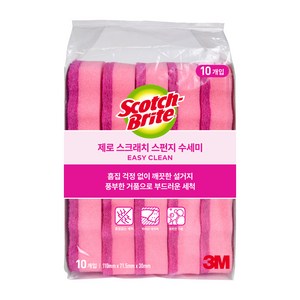 스카치브라이트 3M 제로 스크래치 스펀지 수세미, 10개입, 1개
