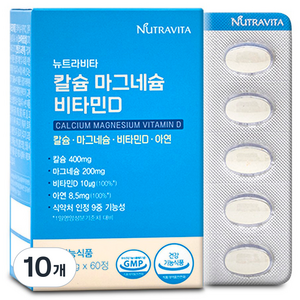 뉴트라비타 칼슘 마그네슘 비타민D, 60정, 10개