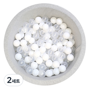 베베아인 아기 볼풀공 60p, 밀크 화이트 + 투명(랜덤발송), 2세트
