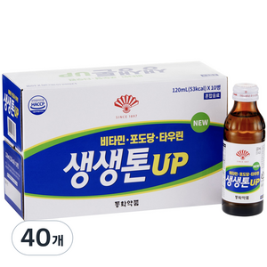 동화약품 생생톤 UP 에너지 음료, 120ml, 40개