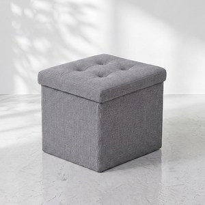 레토 패브릭 스툴 수납 의자 중형, 그레이, 1개
