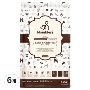 맘블레스 강아지 소프트 사료 무곡물, 피부/피모+알러지, 1.2kg, 6개