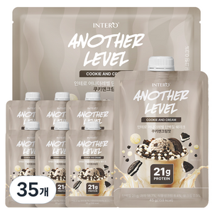 인테로 어나더레벨 단백질 쉐이크 쿠키앤크림맛, 45g, 35개