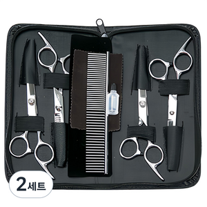 딩동펫 반려동물 미용가위 세트, 혼합색상, 2세트