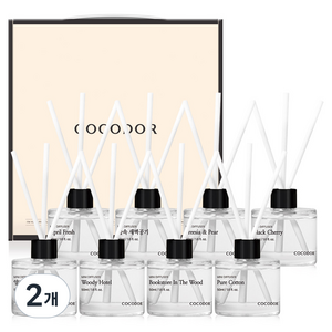 코코도르 시그니처 컬렉션 디퓨저 50ml x 8종 선물세트, 블랙체리, 양재동 꽃시장, 프리지아앤페어, 에이프릴프레쉬, 숲속새벽공기, 북스토어인더우드, 우디호텔, 퓨어코튼, 2개