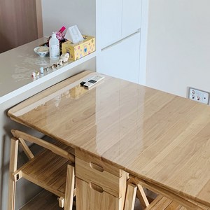 쾌청 유리대용 pvc 식탁 테이블 매트, 투명, 90cm x 120cm x 3mm, 1개