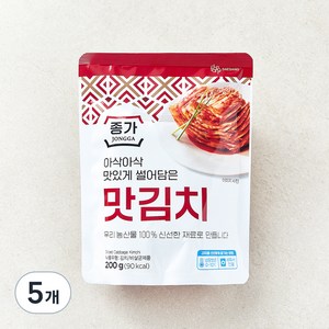 대상 종가 맛김치 파우치, 200g, 5개